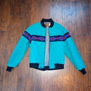 Vintage Aztec Bomber Jacket - M